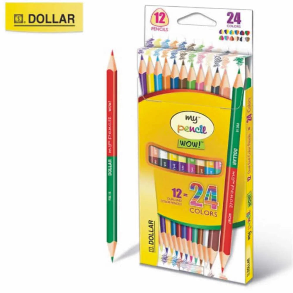 Dollar My Pencil Dual Sided Color Pencils Pack of 12