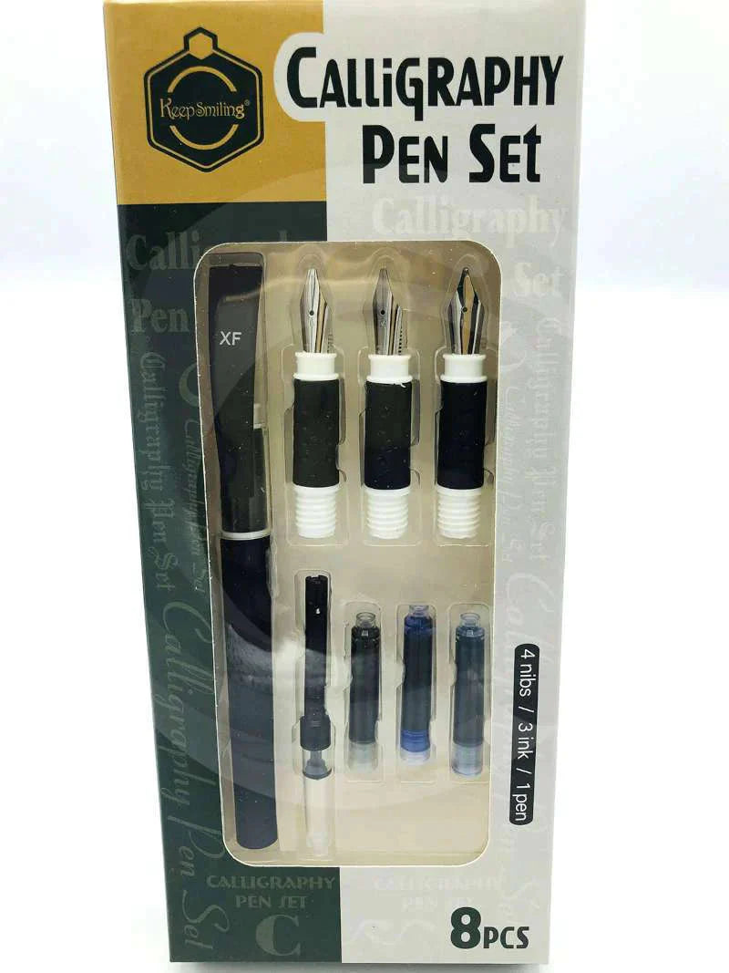Keep Smiling Calligraphy Pen Set 8 Pack