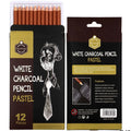 Keep Smiling White Charcoal Pencil Pastel Pack of 12