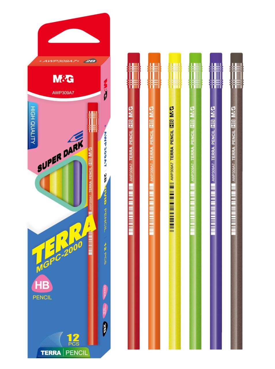 M&G Terra HB Pencils Pack of 12