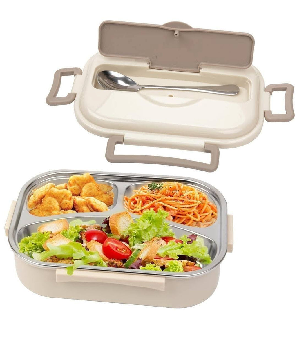 S. Youfan Stainless Steel Compartmentalized Lunch Box with Spoon Holder