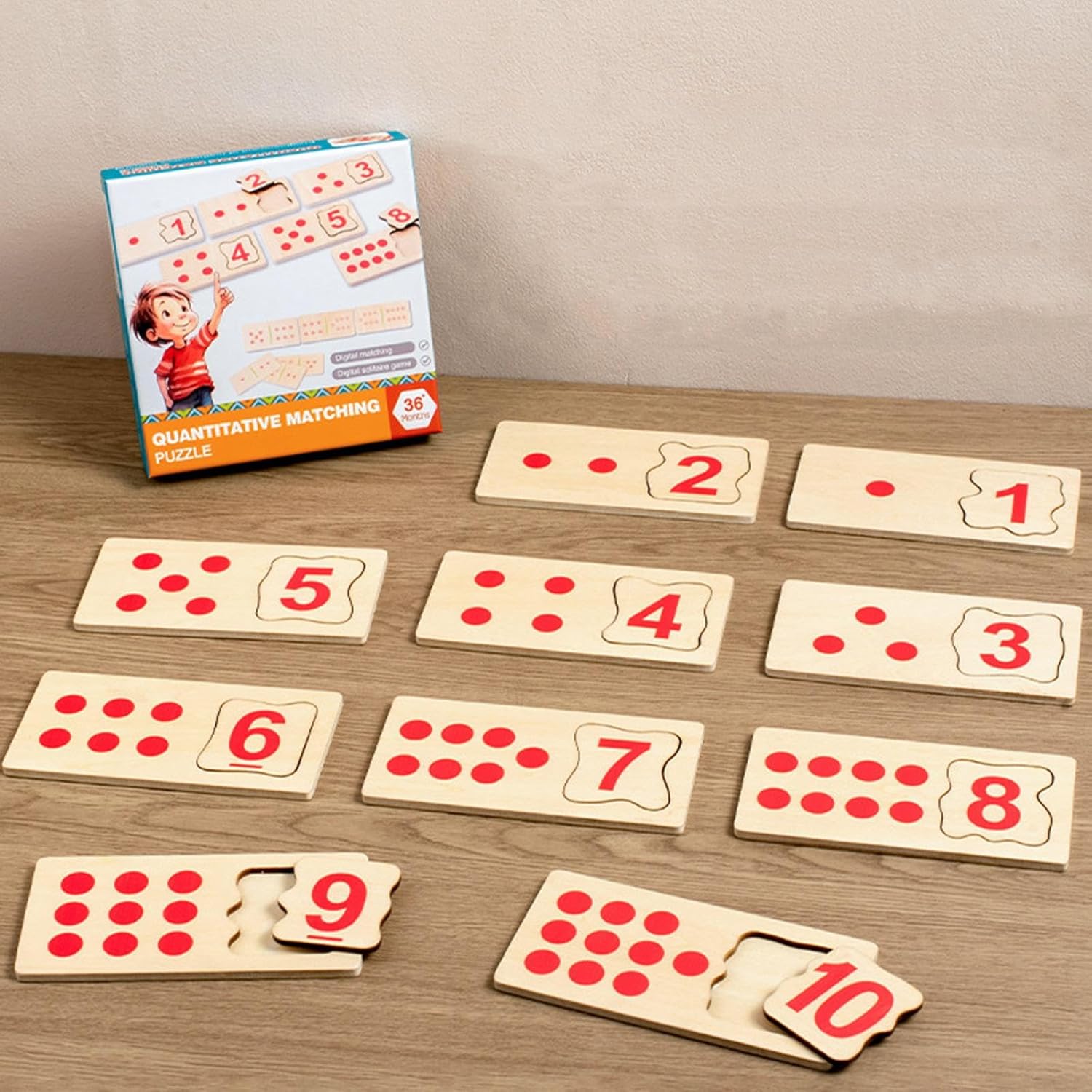 Wooden Educational Quantitative Matching Puzzle