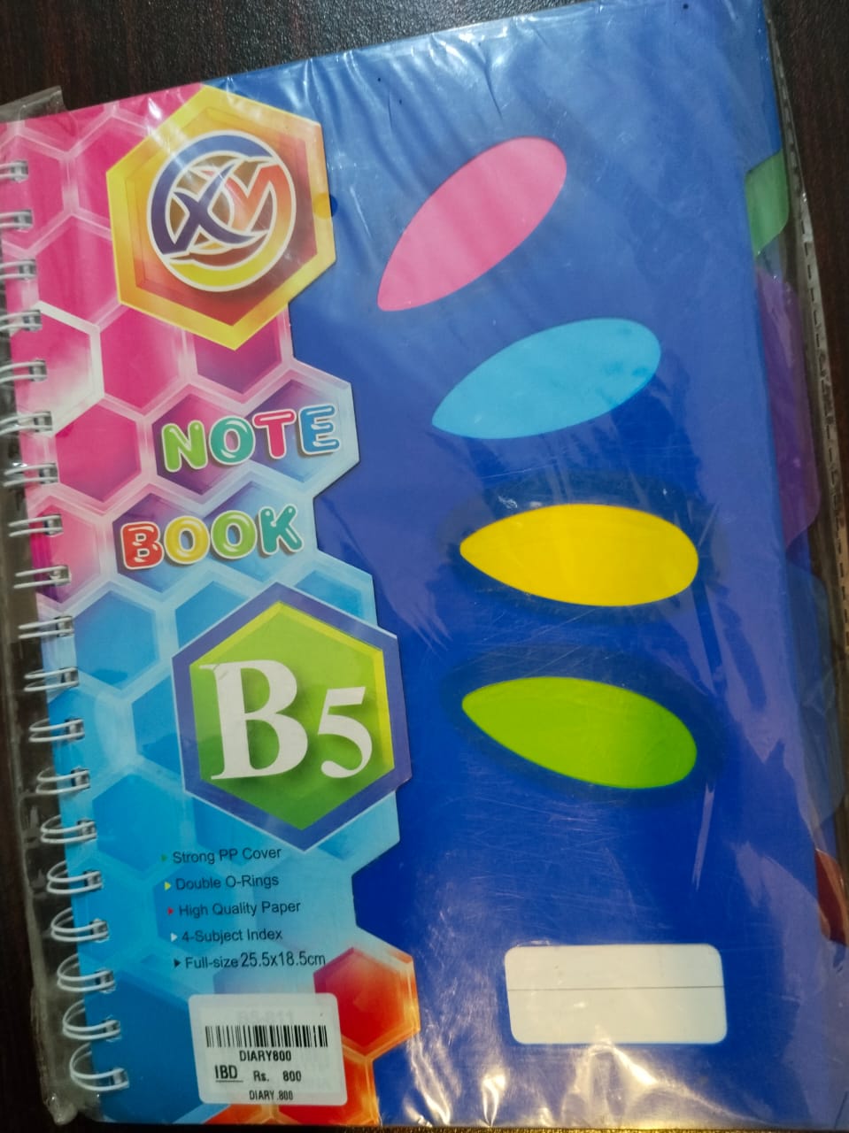 XY B5 Notebook with 4 Dividers